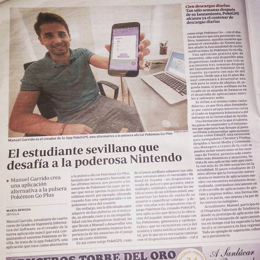 Recorte de ABC: El estudiante sevillano que desafía a la poderosa Nintendo